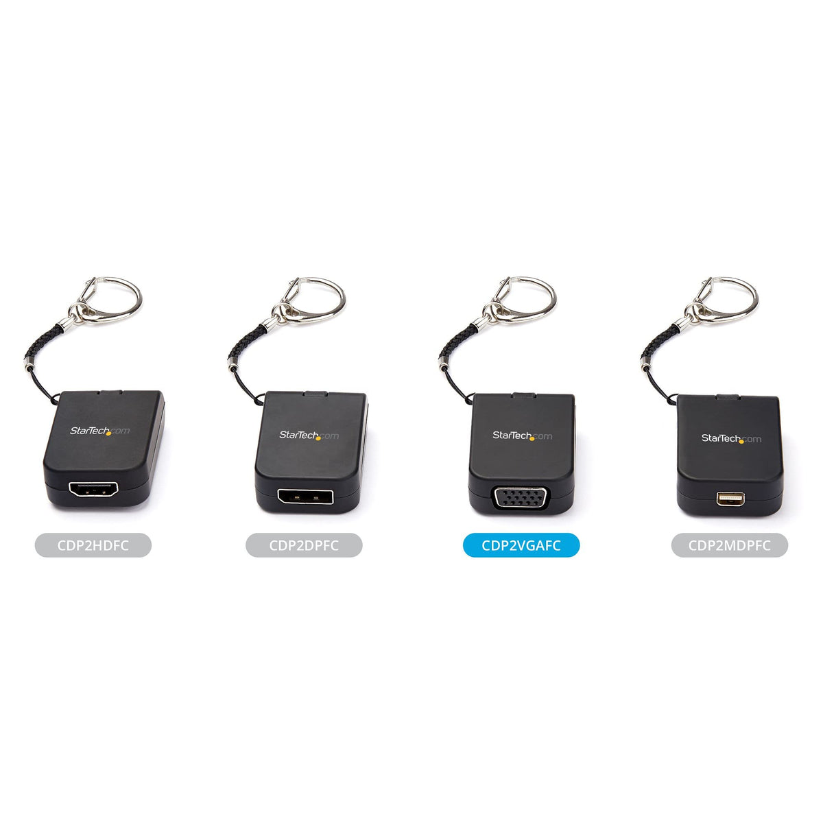 Portable USB-C to VGA Adapter with Quick-Connect Keychain