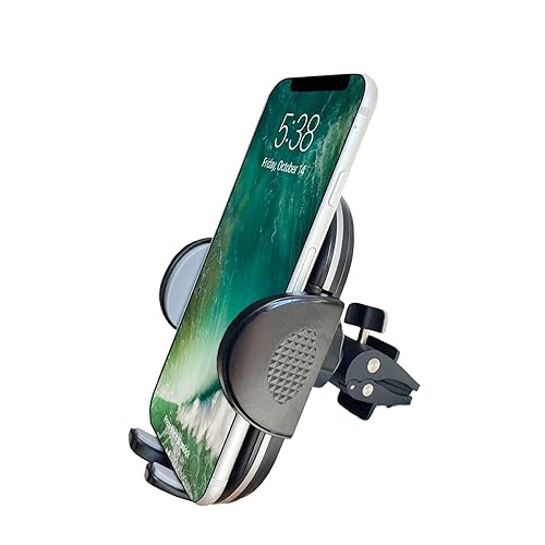 Fugetek Phone Holder Air Vent Mount, Adjustable Cradle, Durable Metal Clip Plates, 360 Rotation, Compatible with iPhone & Android Phones