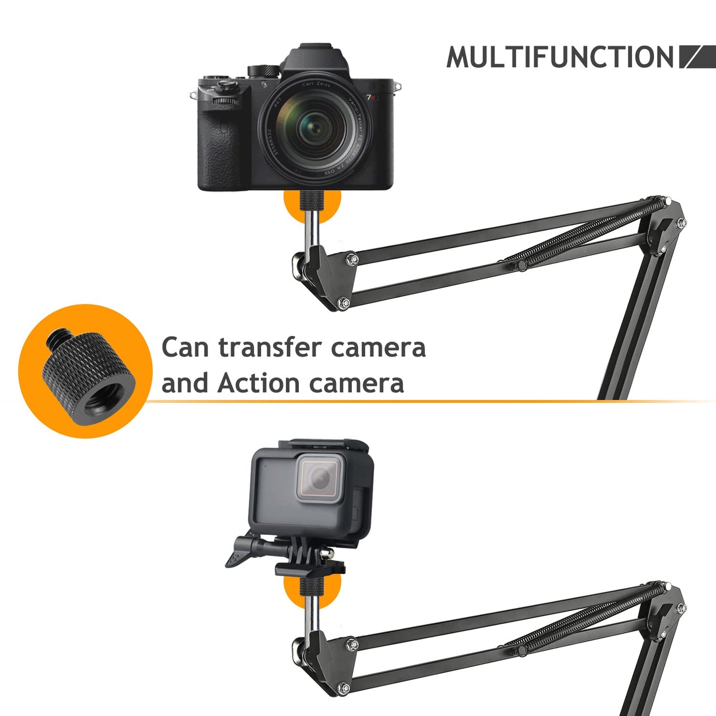Frgyee 1/4 to 3/8 & 3/8 to 1/4 Camera Tripod Adapter - Male to Female Screw for Camera, Mount, Monitor