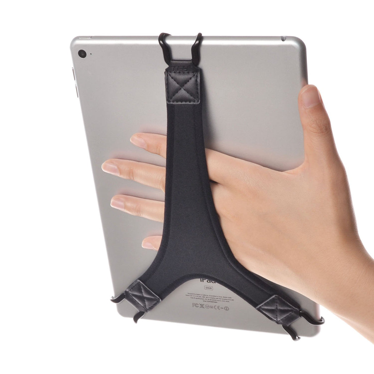 TFY Security Hand Strap Holder for Tablets Anti-Drop Secure Grip Black