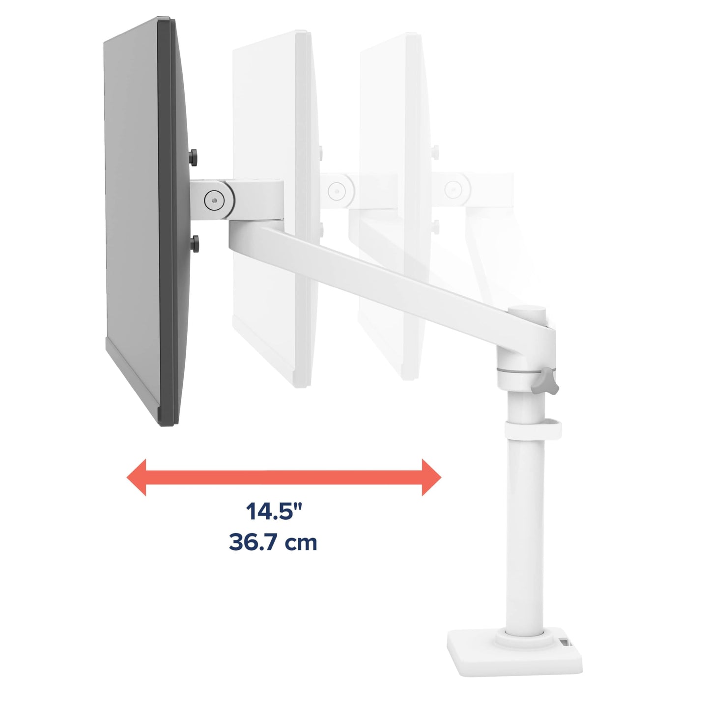 Ergotron - NX Single Monitor Arm, VESA Desk Mount - for Monitors Up to 34 Inches, 0 to 18 lbs - White
