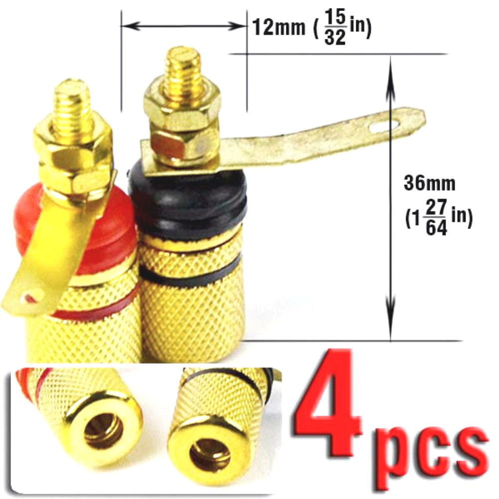 CESS Amplifier Terminal Connector Binding Post Banana Plug Jack Socket (4 Pack)