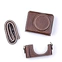 BolinUS Premium PU Leather FullBody Camera Case Bag Cover for Sony ZV-1 ZV1 With Neck Strap (Brown)