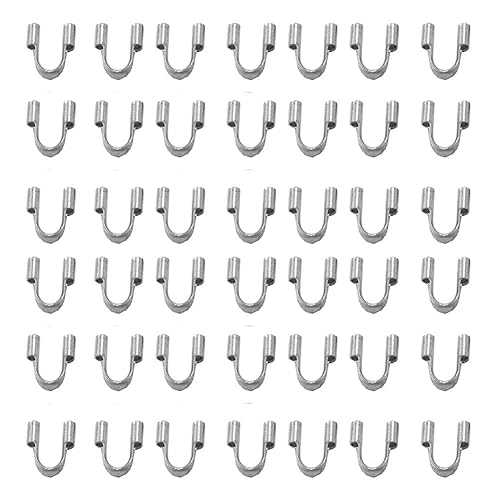 200 Pieces Wire Protector Wire Guard Guardian Protectors Wire Cable Protector Loops U Shape Accessories 4.5x4 mm for Jewelry Making, Silver