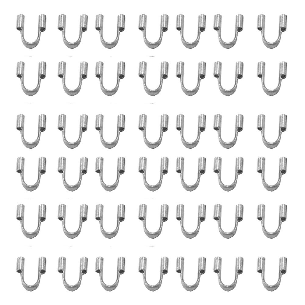 200 Pieces Wire Protector Wire Guard Guardian Protectors Wire Cable Protector Loops U Shape Accessories 4.5x4 mm for Jewelry Making, Silver