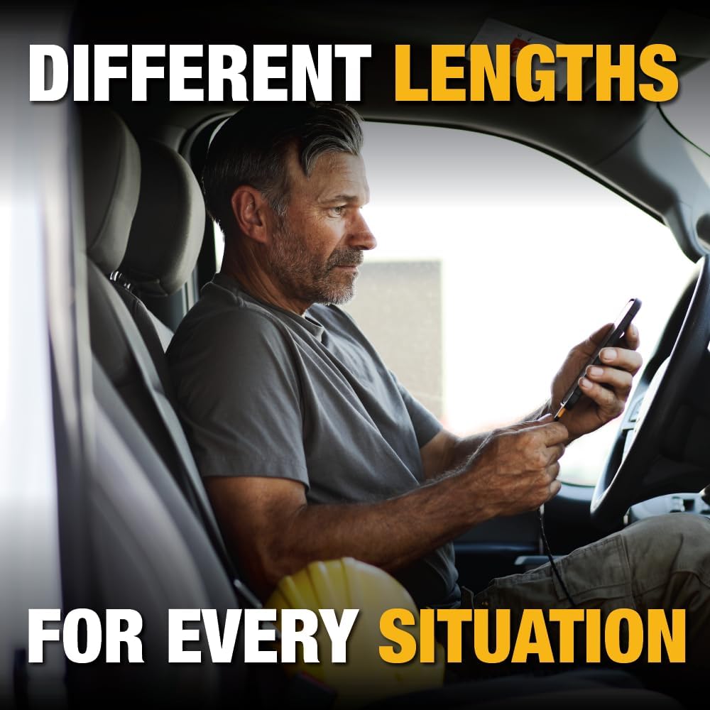 DEWALT Heavy Duty USB to Micro-USB Cable, Jobsite Micro USB Connector Cable, High Speed Charging Cord for Compatible Android Phones, Cameras, Legacy