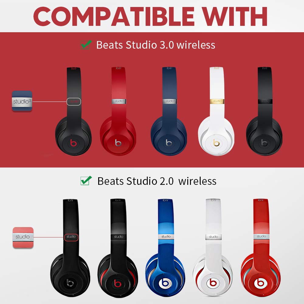 Beats Studio 3 Ear Pads, BUTIAO Replacement Protein Leather Earpads Memory Foam Ear Cushion Cups Repair Parts for Beats Studio 3 Studio 2 Wireless