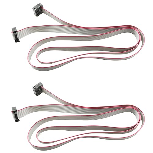 E-outstanding Flat Ribbon Cable 2PCS 2.54mm Pitch 2 Row 10 Pin Female to Female Wires IDC Ribbon Connector 1m/ 3.3Ft