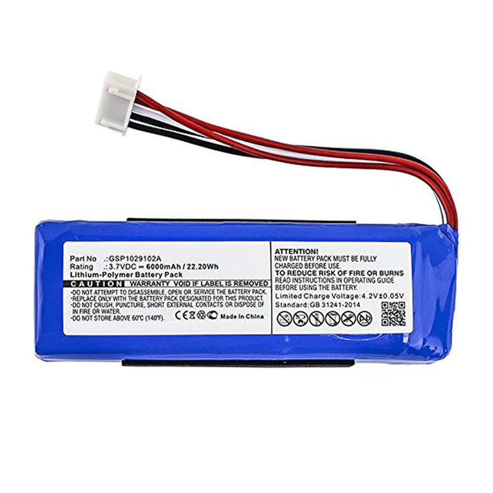 MPF Products 6000mAh GSP1029102A Battery Replacement Compatible with JBL Charge 3 2016 Waterproof Bluetooth Speaker