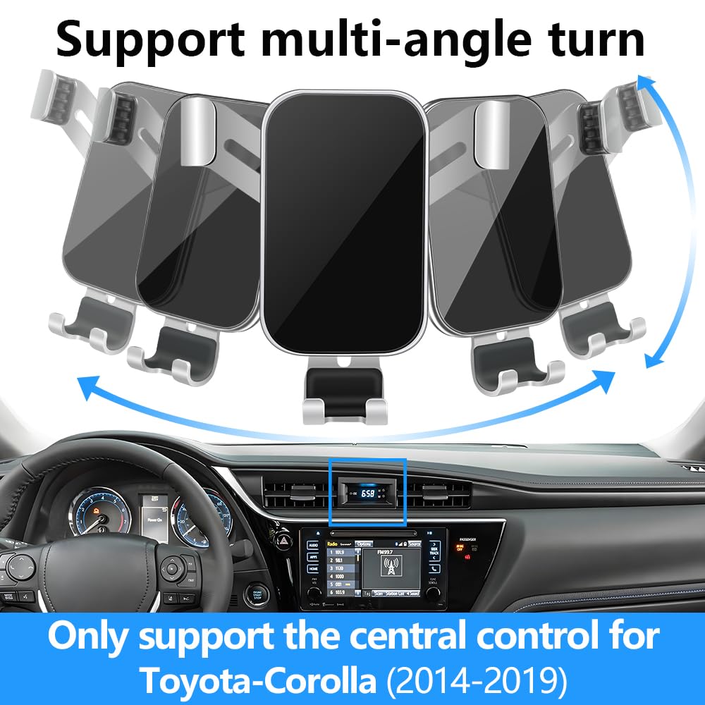 LUNQIN Car Phone Holder for Toyota Corolla 2014 2015 2016 2017 2018 2019 Auto Interior Accessories Best Cell Phones Mount Cellphone Mobile Cradle
