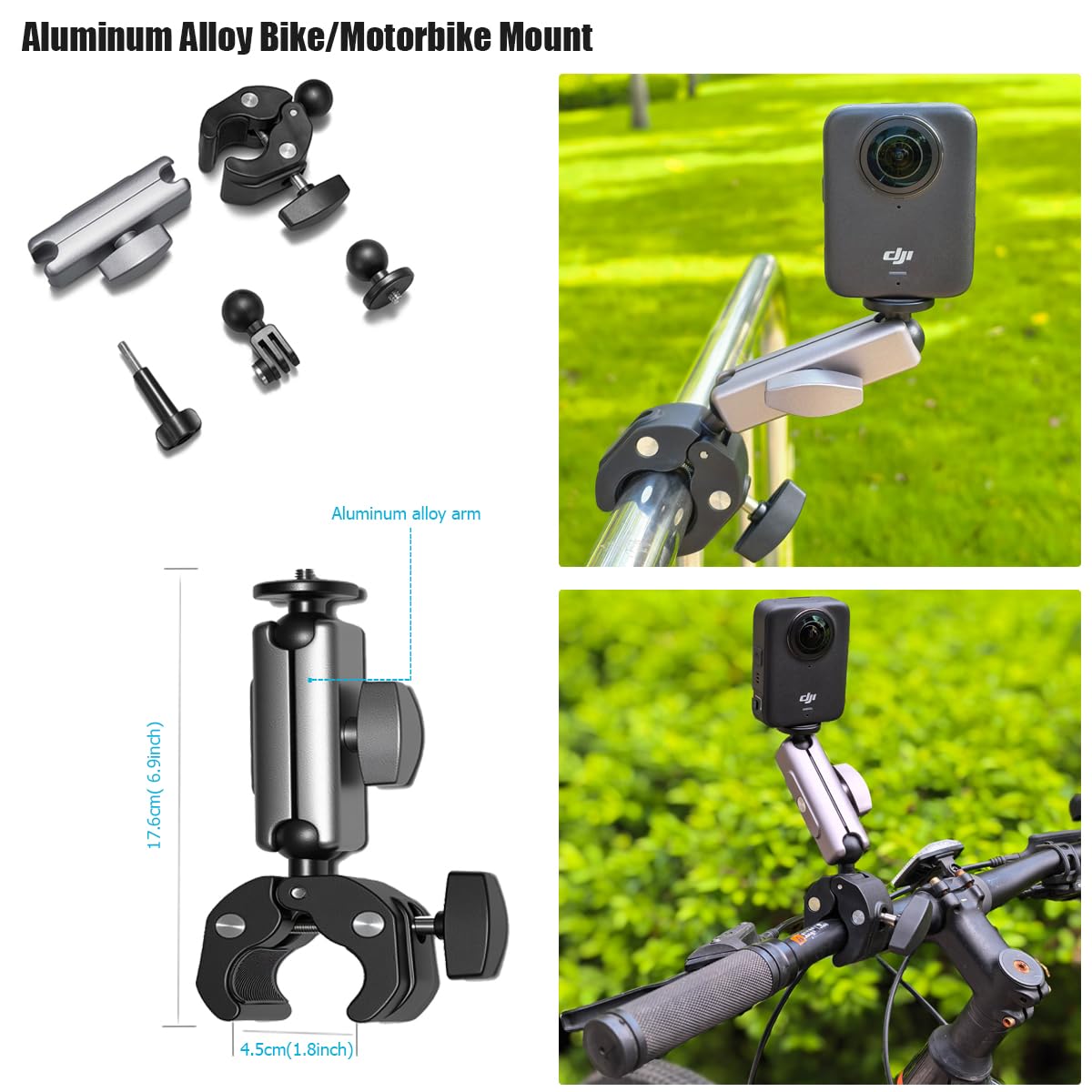 Husiway Accessory Kit for DJI Osmo 360 Magnetic Mount Bundle with Carrying Case Selfie Stick Glass Screen Protector Silicone Case Head/Chest Strap