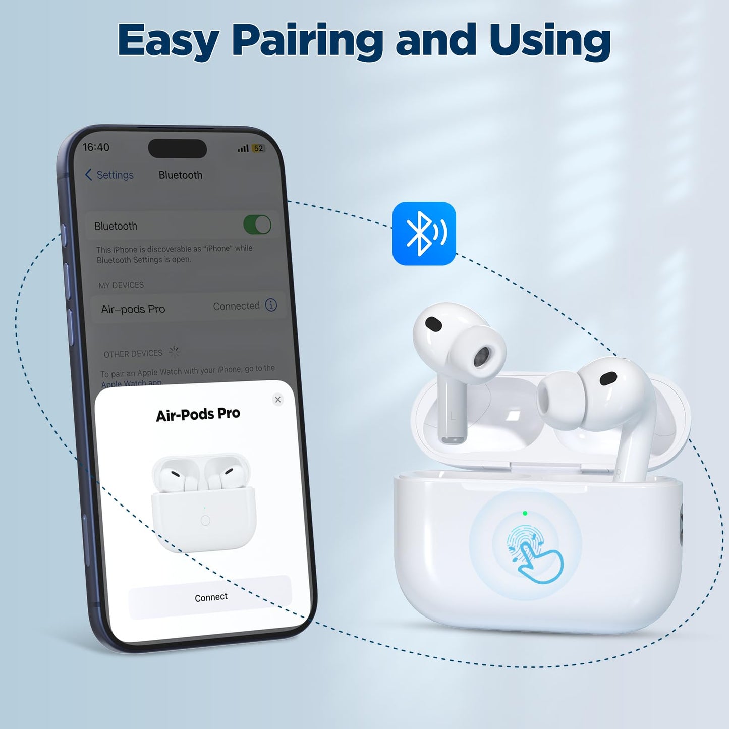 Wireless Charging Case Replacement for AirPods Pro 3 (2025 Release), USB-C Port with Pairing & Sync Button, Replacement Airpods Pro 3 Charging case