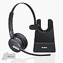 Yealink WH64 Hybrid Wireless Headphones DECT & Bluetooth Mono MS with Charging Stand, Teams Certified, For PC, Laptop & Mobile, USB-C Dongle, 150m…