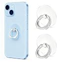 VOVIGGOL Transparent Phone Ring Holder Stand 2 Pcs, 360° Rotation Cell Phone Ring Holder Mobile Finger Kickstand Hand Phone Grip for iPhone, Clear
