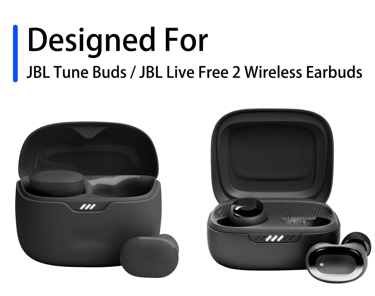NANLANFAN Replacement Silicone Ear Tips for JBL Tune Buds, JBL Live Free 2 True Wireless Earbuds, 6 Pairs (S/M/L, Black)