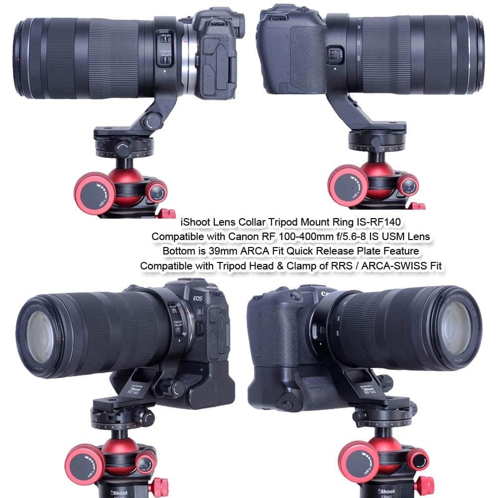 Metal Tripod Mount Ring Lens Collar Compatible with Canon RF 100-400mm f/5.6-8 is USM, Lens Support Holder Bracket Bottom is Arca-Swiss Fit Quick