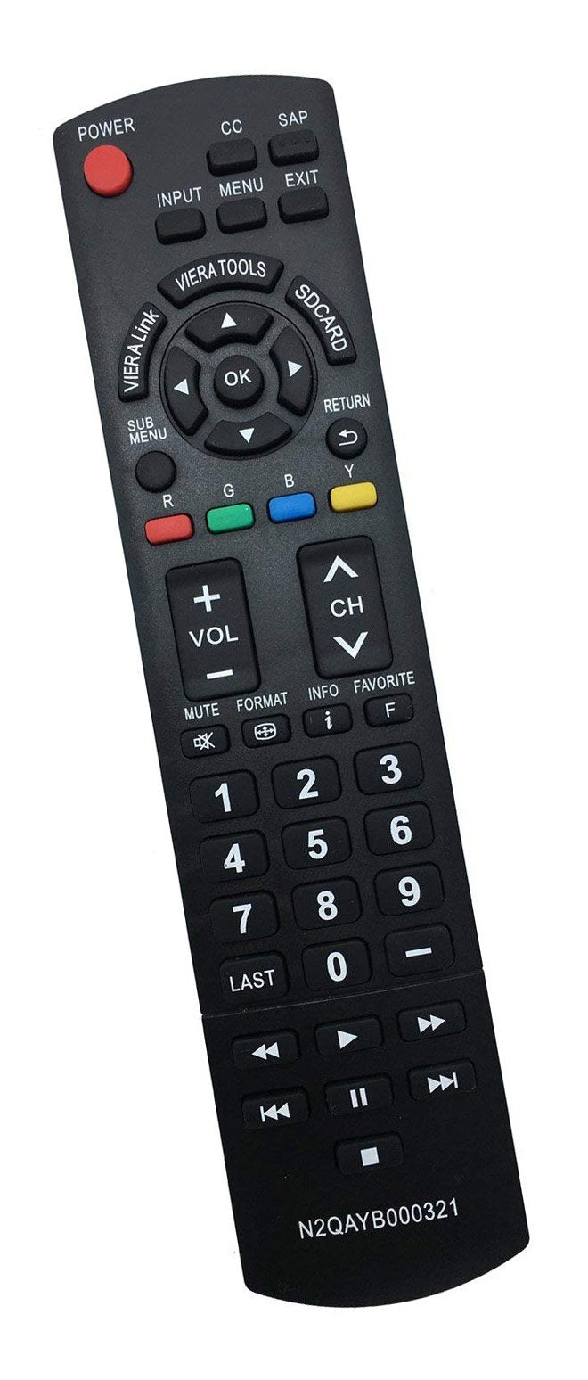 N2QAYB000321 Remote Compatible with Panasonic LCD Plasma TV TC-26LX14 TC-L26X1 TC-32LX14 TC-L32C12K TC-L32C12N TC-L32G1 TC-L37S1 TC-P42X1N TC-P46S1