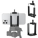DaVoice Tripod Phone Mount 1/4" Screw Adapter, Compatible with iPhone Samsung and Cell Phones, Adjustable Smartphone Holder Attachment Clip for Tripod