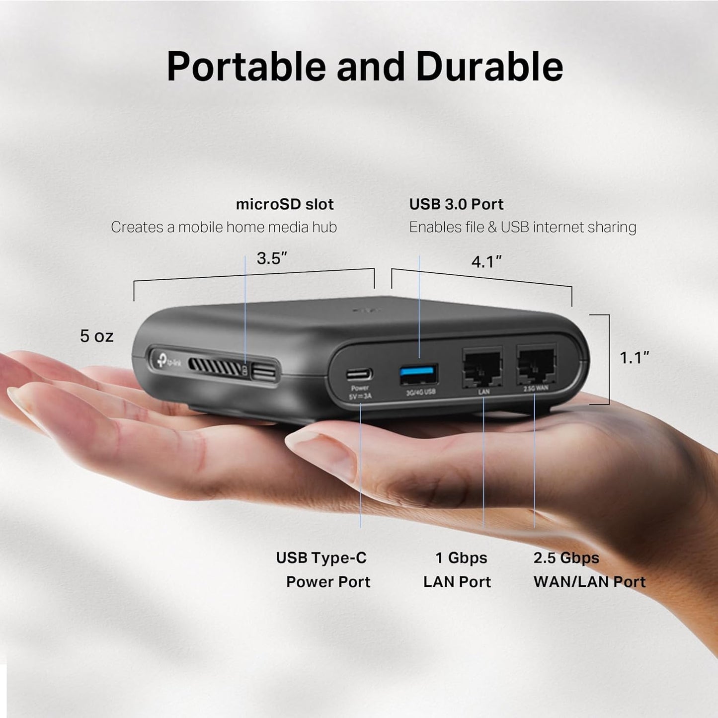 TP-Link Roam 6 AX3000 Dual-Band Wi-Fi 6 Travel Router - Multi-Gig Portable, OpenVPN, WireGuard, Public Network Sharing, Hotel/Cruise Approved, Phone