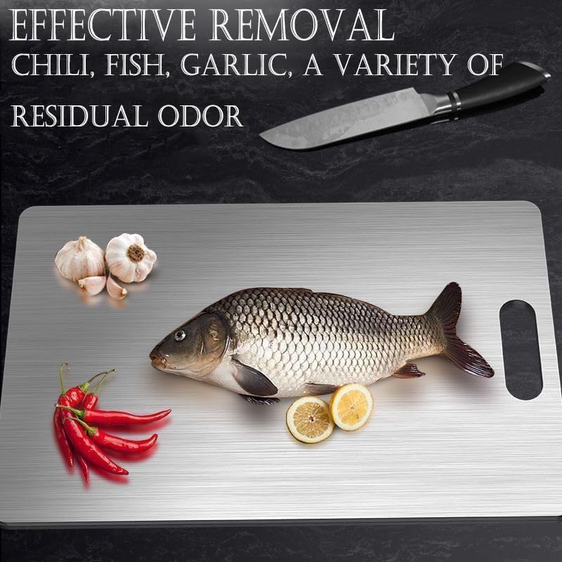 Titanium Cutting Board - 2025 New Upgrade 100% Pure Titanium Cutting Boards For Kitchen, 1 Pack Double-sided food-grade Cutting Board For Cutting…