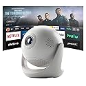 ?2026 Upgrade Version?Smart Portable Projector with WiFi 6 & Android TV, Spherical Movie Projector for Ceiling, 270° Rotating Gimbal Design, Bluetooth
