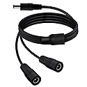 YINGAYOU DC Splitter Cable 5.5 x 2.1mm DC 2 Way Splitter 5V 6V 9V 12V 24V 3A, for Security Cameras, DVR, Router, Printer, LED Strip (1 Male 2 Female