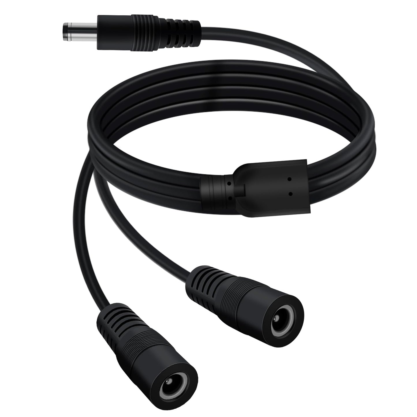 YINGAYOU DC Splitter Cable 5.5 x 2.1mm DC 2 Way Splitter 5V 6V 9V 12V 24V 3A, for Security Cameras, DVR, Router, Printer, LED Strip (1 Male 2 Female