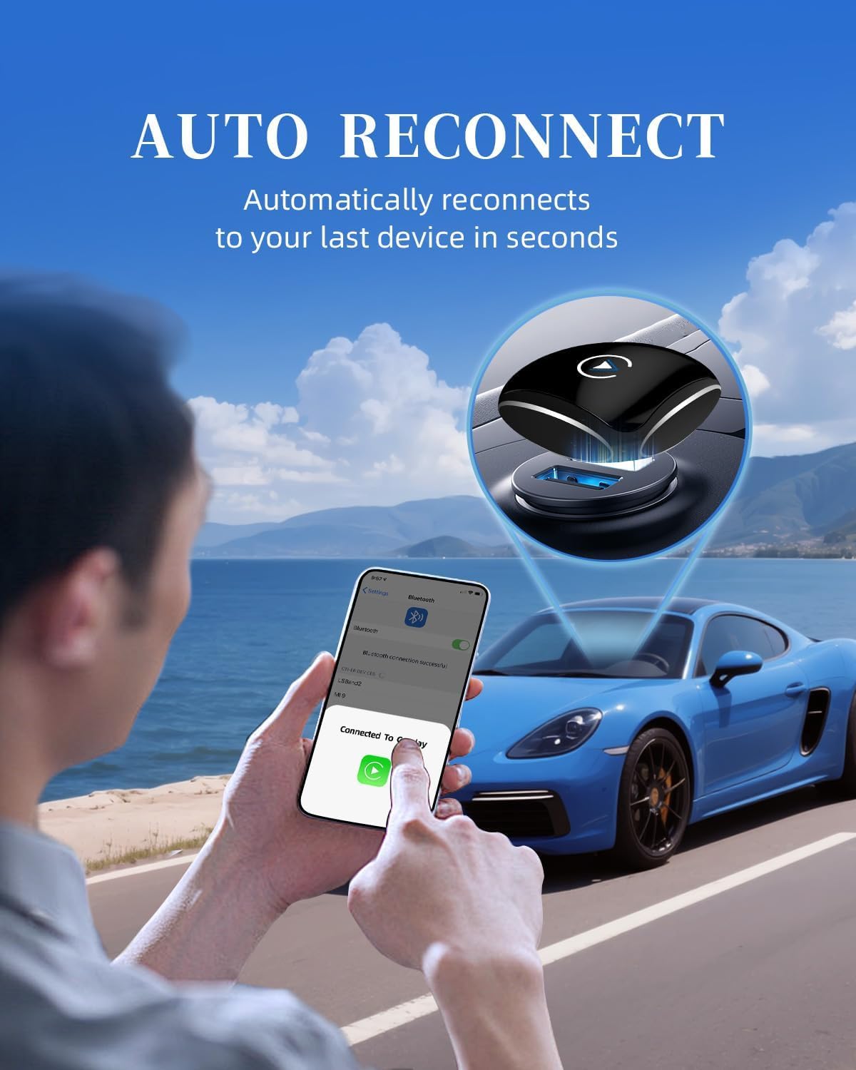 Technoski Wireless CarPlay Adapter for iPhone ? Android,2025 Update, Plug and Play, Small Size,Fast and Stable Connection Wireless Adapter for CarPlay