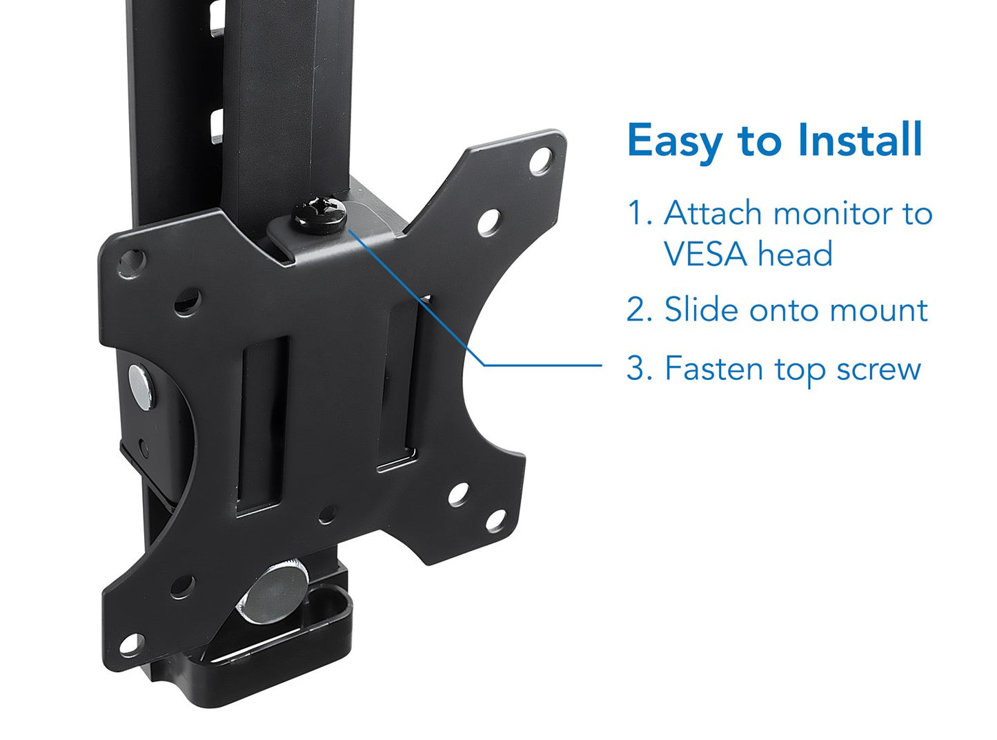 Mount-It! Black Office Cubicle Monitor Mount Bracket VESA Hanger Attachment Adjustable Clamp for 17 to 32 inch Screen, Hook Supports up to 17.6 lbs