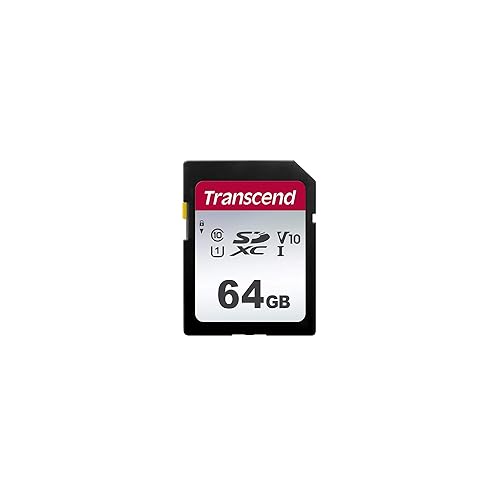 Transcend 64GB SDXC Memory Card, UHS-I U1 V10, Up to 100MB/s, Full HD Class 10 High-Speed SD Card for Canon, Nikon, Sony, Panasonic Cameras