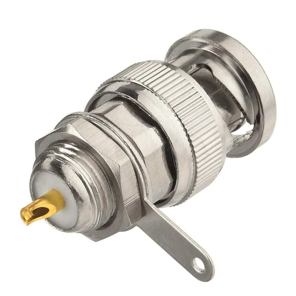 Superbat BNC Male Plug Nut Bulkhead Solder RF Connector Adapters for Antennas Ham Radio Camera 5pcs
