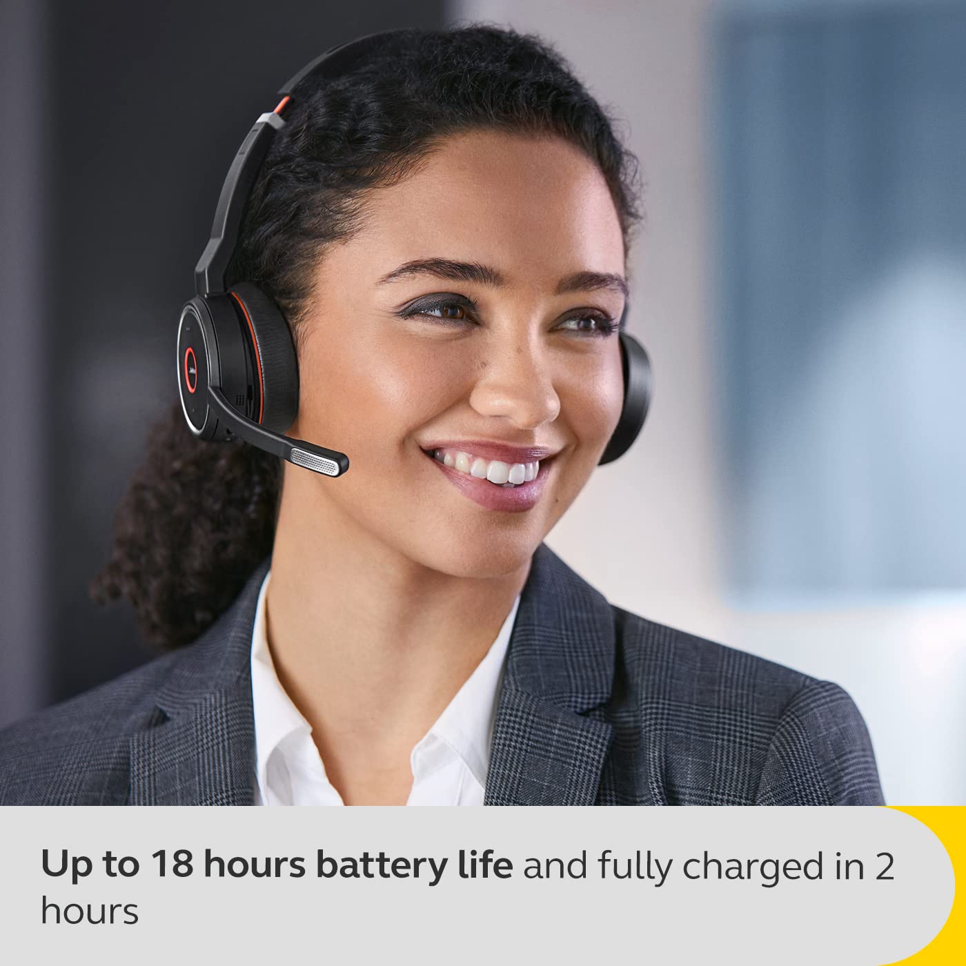 Jabra Evolve 75 SE, Link380a UC Stereo, SME- Bluetooth Headset with Noise-Cancelling Microphone, Long-Lasting Battery and Dual Connectivity - Works…