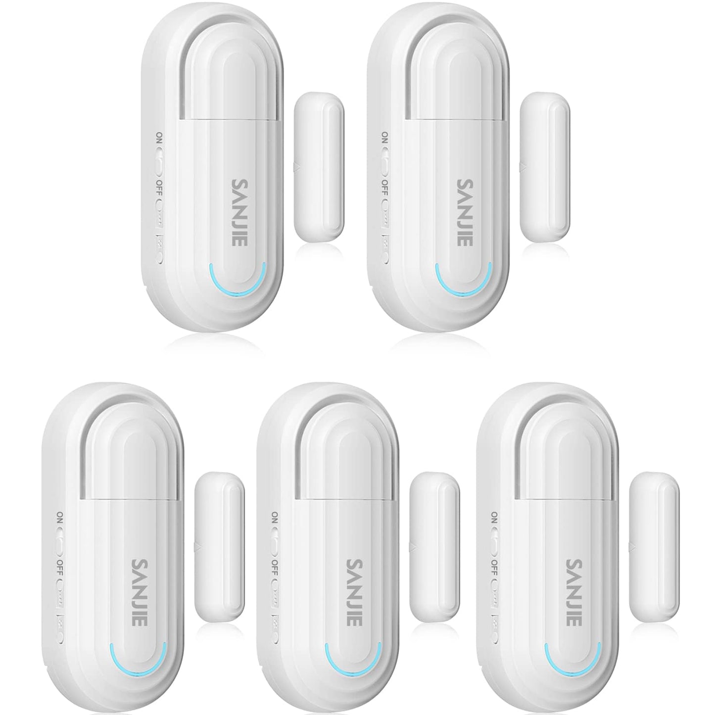 SanJie Window Alarm Sensors Door Alarms for Home Security Volume Ajustable 0-120 DB Pool Door Alarms for Kids Safety with 4 Modes Open