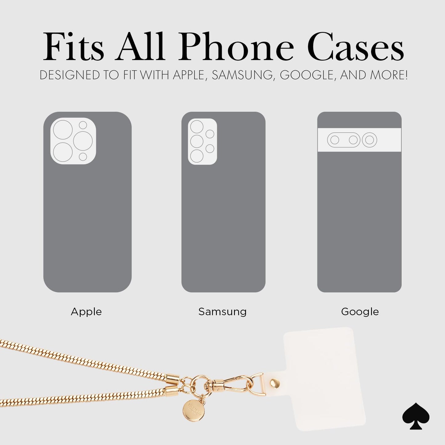 kate spade new york Crossbody Phone Chain - Detachable Neck Phone Lanyard - Heart of Gold