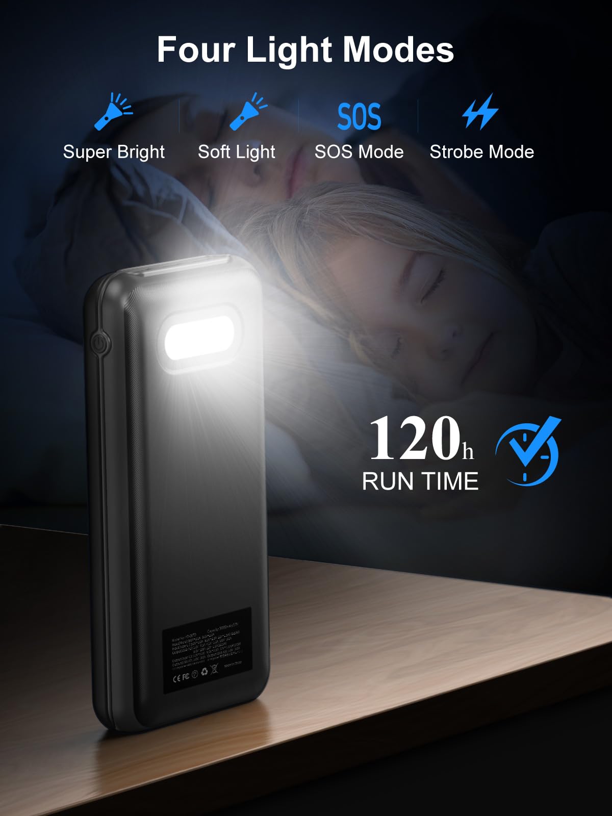 Portable Charger, 30000mAh 22.5W Fast Charging Power Bank with Flashlight and 4 Outputs, USB C External Charger, Travel Essential Battery Pack