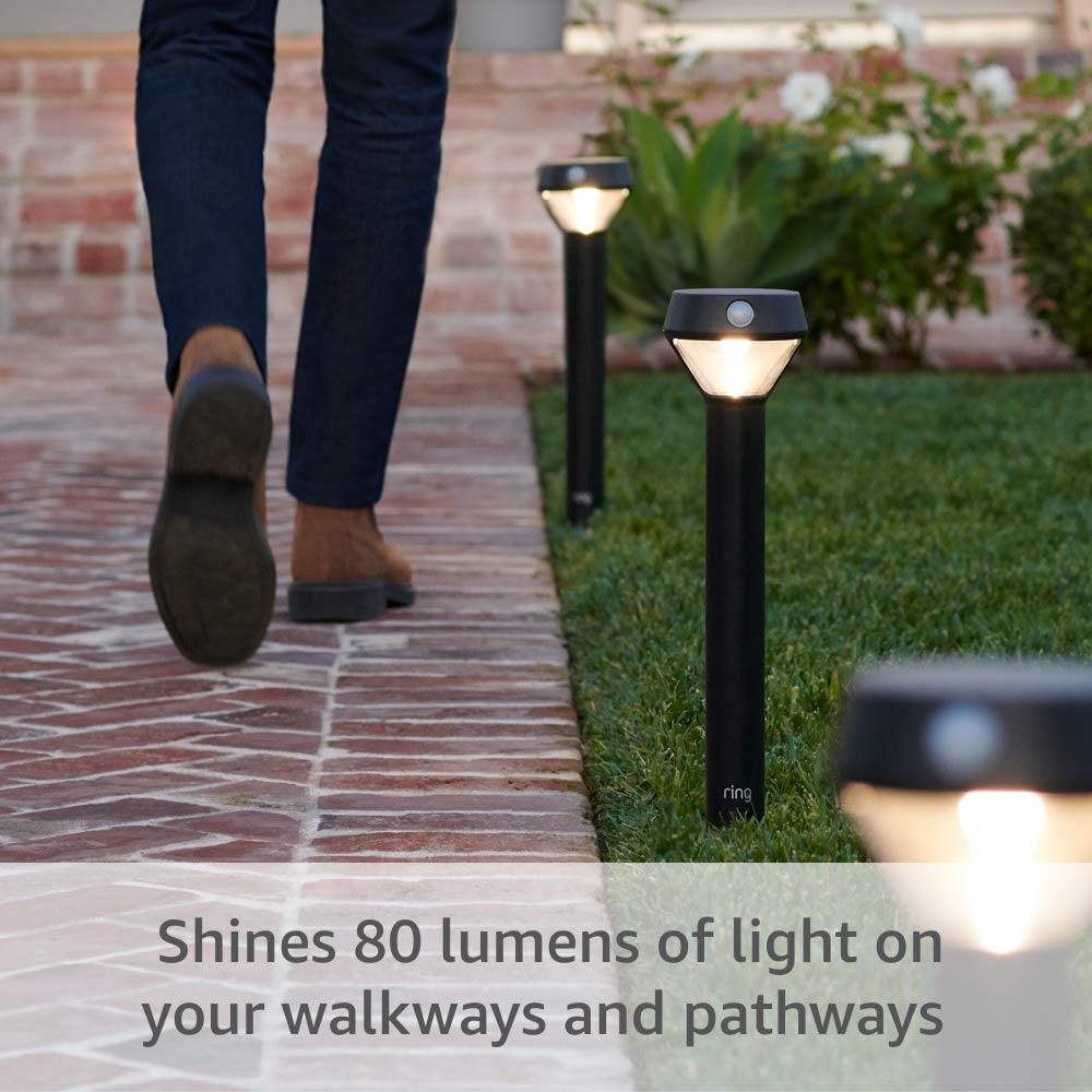 Ring Solar Pathlight - Motion-activated pathlight, bright LEDs, works with Amazon Sidewalk, Black