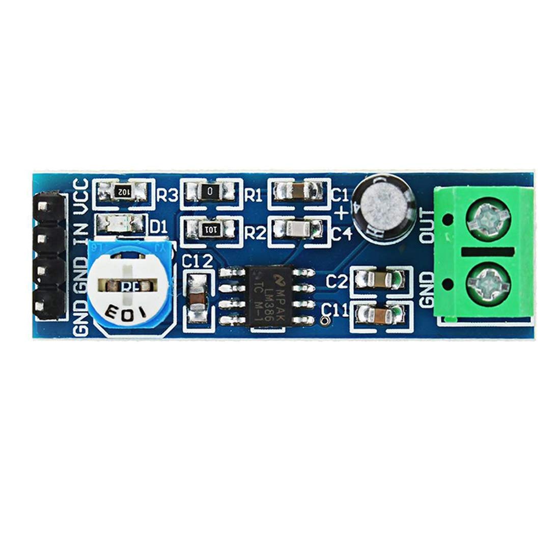 HiLetgo 5pcs LM386 Mono Audio Amplifier Module 200 Times AMP Solo 5V-12V 10K Adjustable