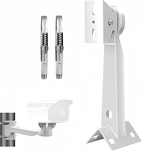 V-Fiabilidad 11.8'' (300mm) Heavy Duty CCTV Camera Mount Bracket - Weatherproof Pole/Wall/Corner Mount, Adjustable 90° Tilt for Bullet/PTZ/Dome IP