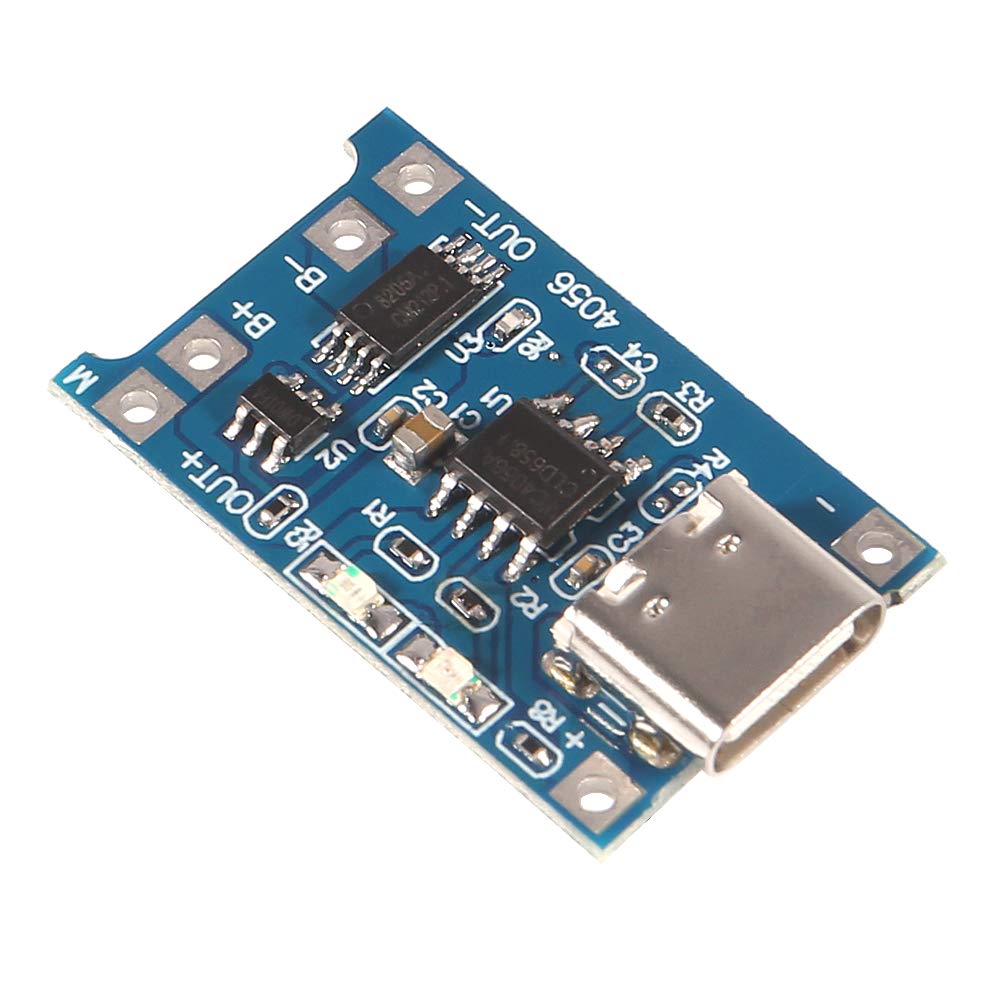 AITRIP 20pcs TP4056 Type-c USB 5V 1A 18650 Lithium Battery Charger Module Charging Board with Dual Protection Functions (20pcs TP4056 Type-c USB)