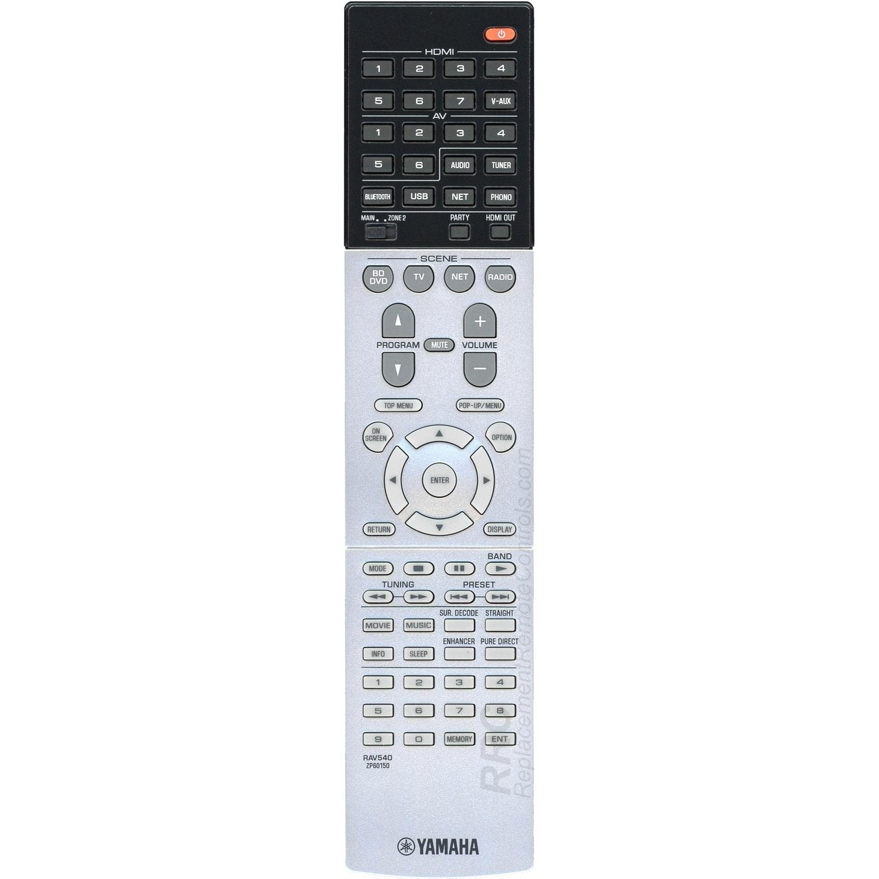 Yamaha RAV540 Audio/Video Receiver Remote Control for RX-A850, RX-A860 (ZP60150)