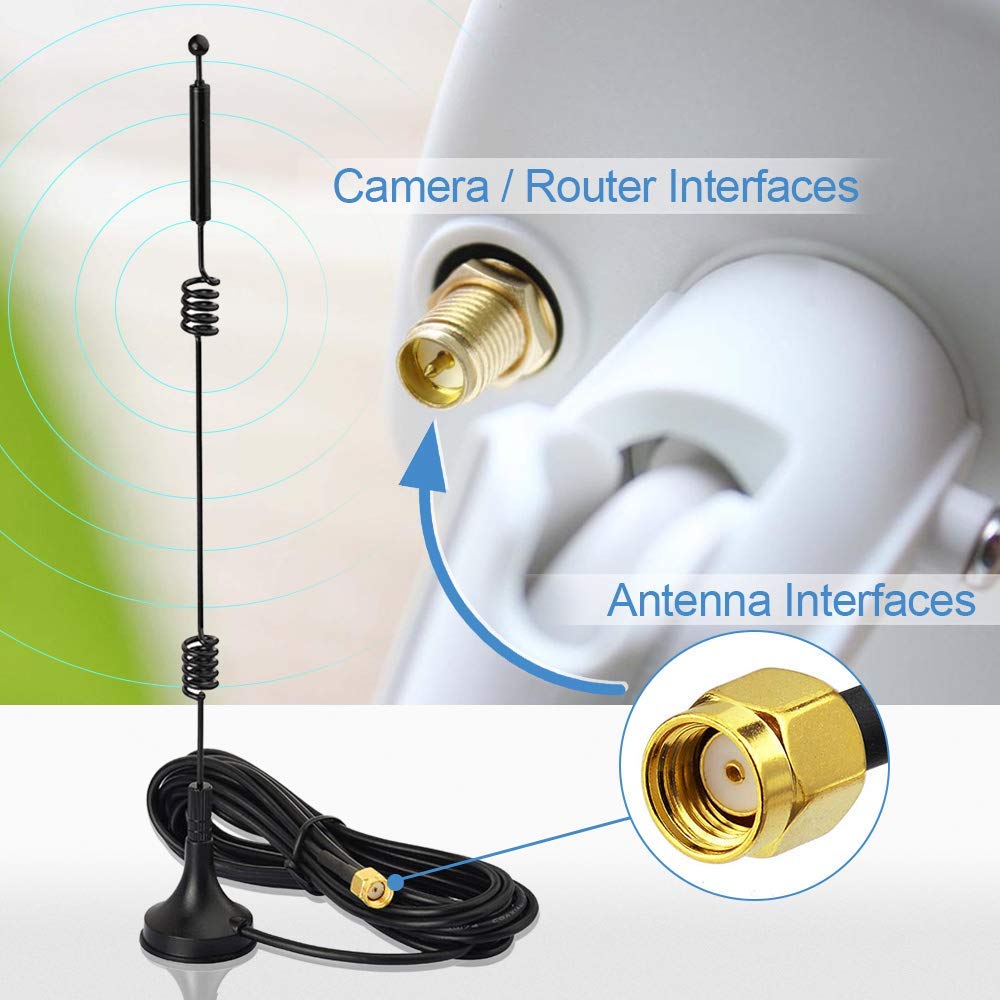 Bingfu Dual Band WiFi 2.4GHz 5GHz 5.8GHz 9dBi Magnetic Base MIMO RP-SMA Male Antenna 4-Pack for WiFi Router Wireless Network Card USB Adapter Security