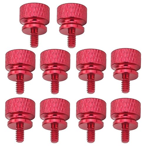 YATENG 10-pcs Anodized Aluminum Computer Case Thumbscrews (6-32 Thread) for Computer Cover/Power Supply/PCI Slots/Hard Drives DIY Personality