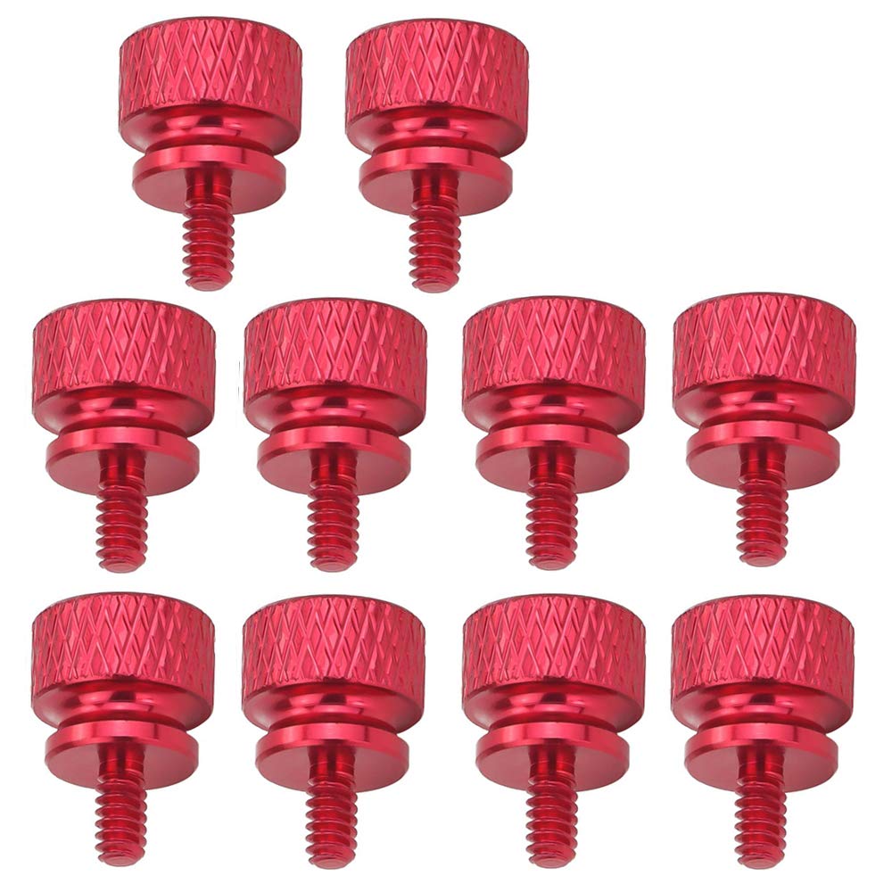YATENG 10-pcs Anodized Aluminum Computer Case Thumbscrews (6-32 Thread) for Computer Cover/Power Supply/PCI Slots/Hard Drives DIY Personality