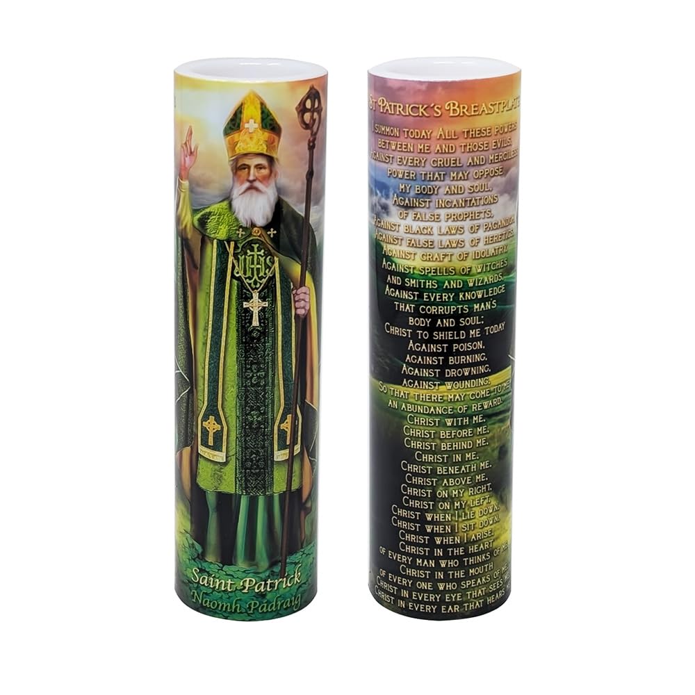 THE SAINTS COLLECTION Saint Patrick LED Flameless Devotional Prayer Candle