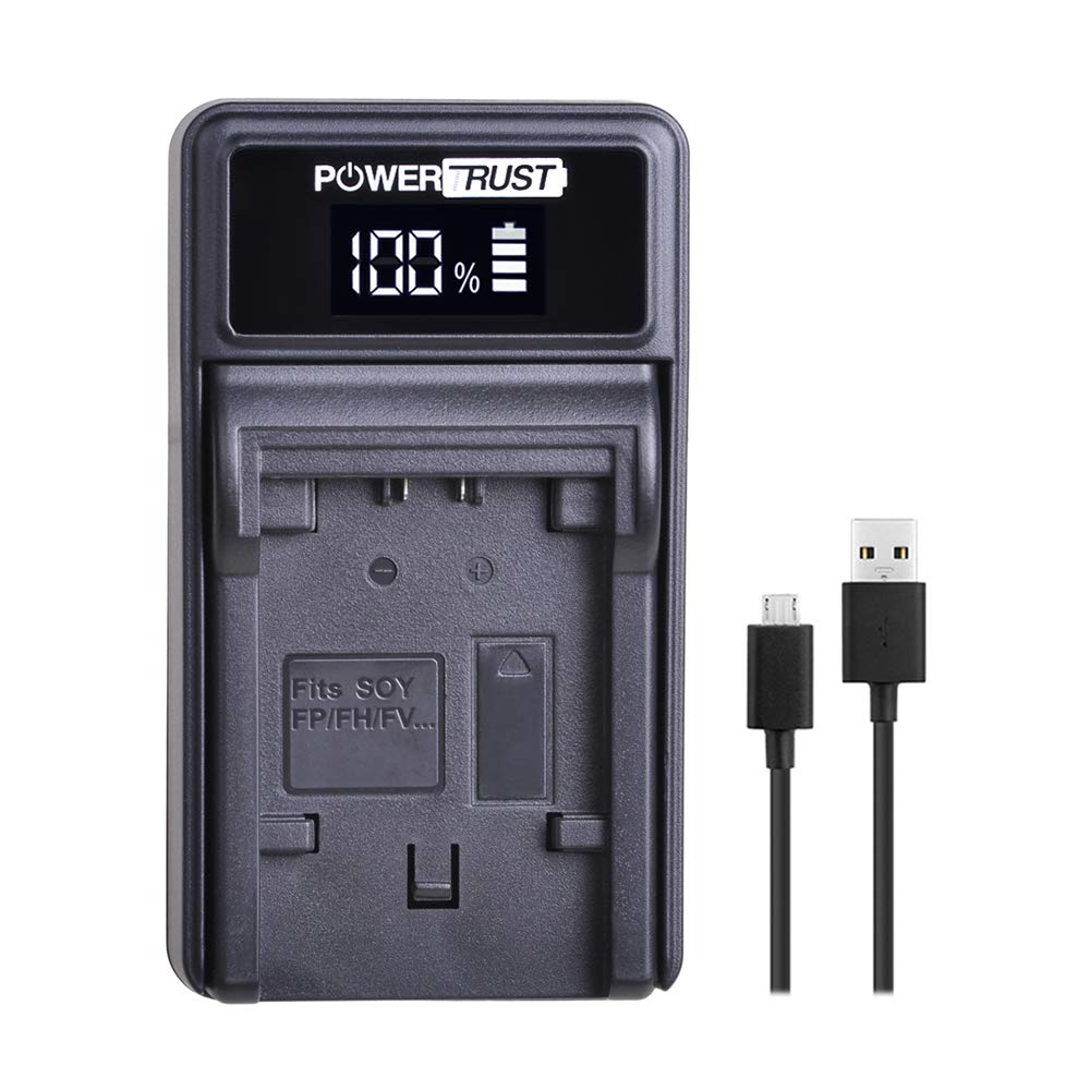 PowerTrust 1-Pack NP-FP50 NPFP50 Battery + LED USB Charger for Sony NP-FP30 DCR-DVD103, DCR-DVD105, DCR-DVD203, DCR-DVD205, DCR-DVD305, DCR-DVD92
