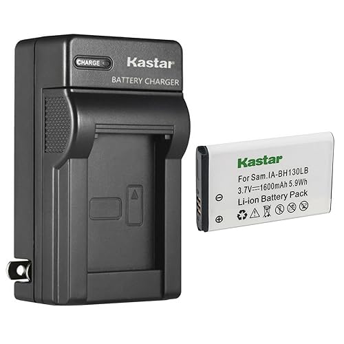 Kastar 1-Pack IA-BH130LB Battery and AC Wall Charger Replacement for Samsung HMX-W300 HMX-W300HD HMX-W300BN HMX-W300RN HMX-W300RP HMX-W300YN