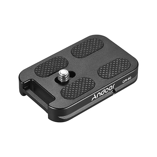 Andoer 60mm Quick Release Plate for Arca-Swiss Tripod Ball Head, with Attachment Loop