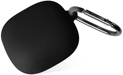 Geiomoo Silicone Case for Anker Soundcore Liberty 5, Soft Flexible Scratch Resistant Protective Cover with Carabiner (Black)
