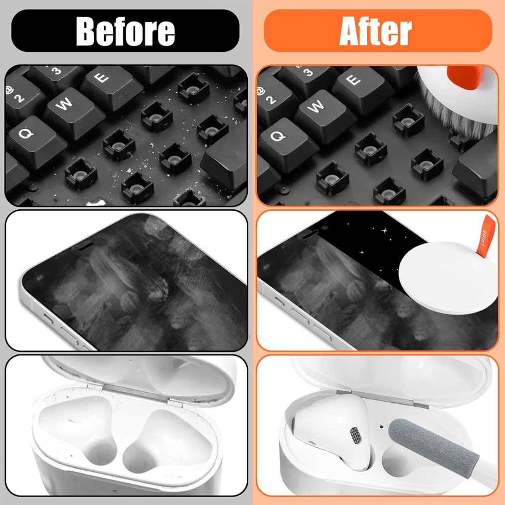 32-in-1 Multifunctional Cleaning Kit - Phone, Computer & Headphone Cleaner for All Electronics Ideal for iPhone, MacBook & Gaming PC