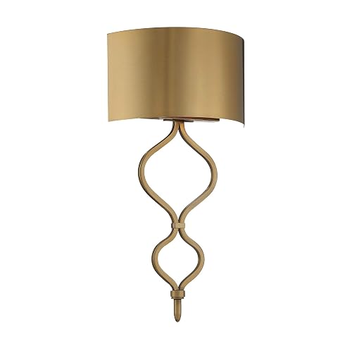 Savoy House 9-6520-1-322 Como Bohemian Modern Metal Wall Sconce, Integrated LED 1-Light 14 Watt, 20" H x 11" W, Warm Brass